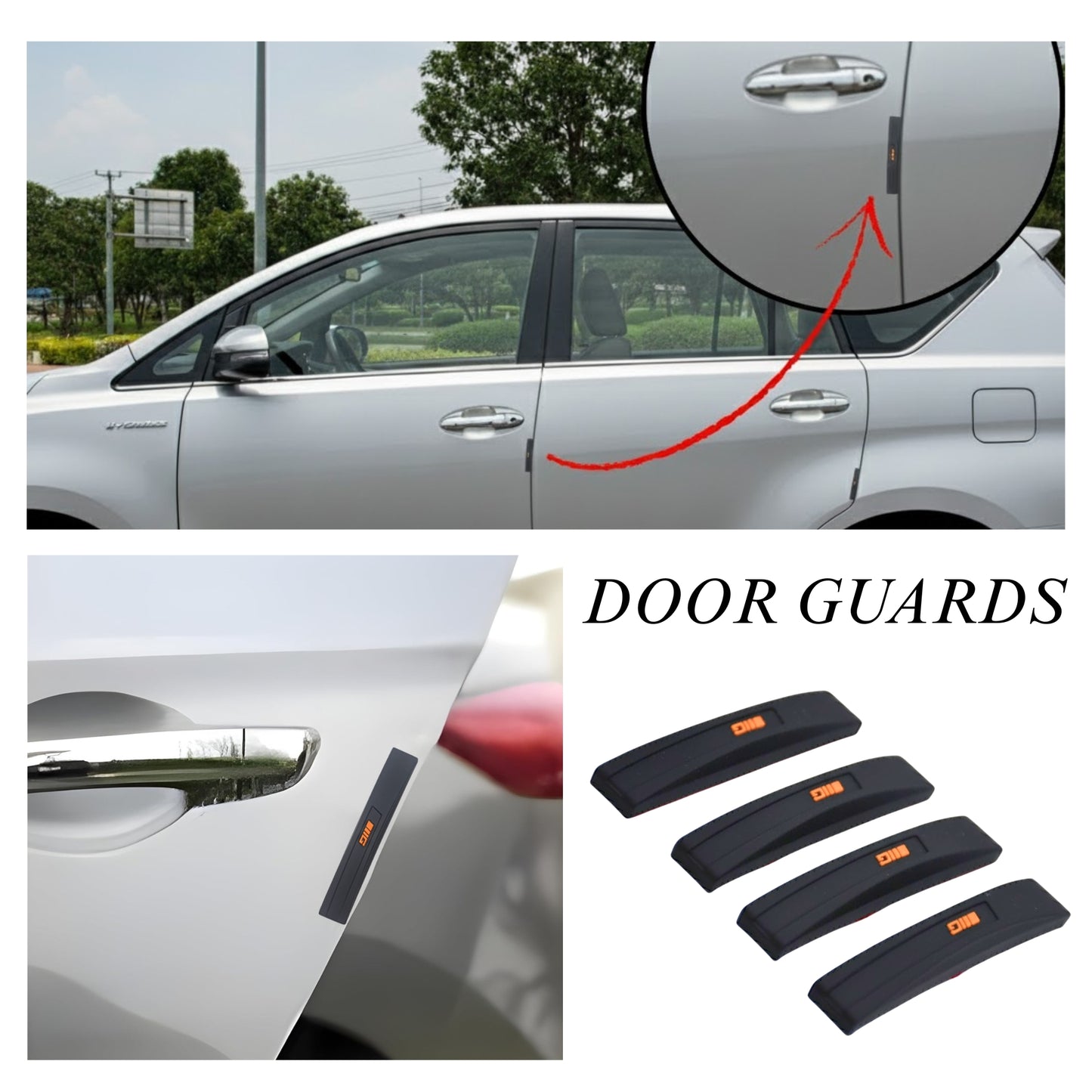 Door Guards for Toyota Hycross-DOOR GUARDS-CARPLUS-Black-GENOVA Knife-CARPLUS
