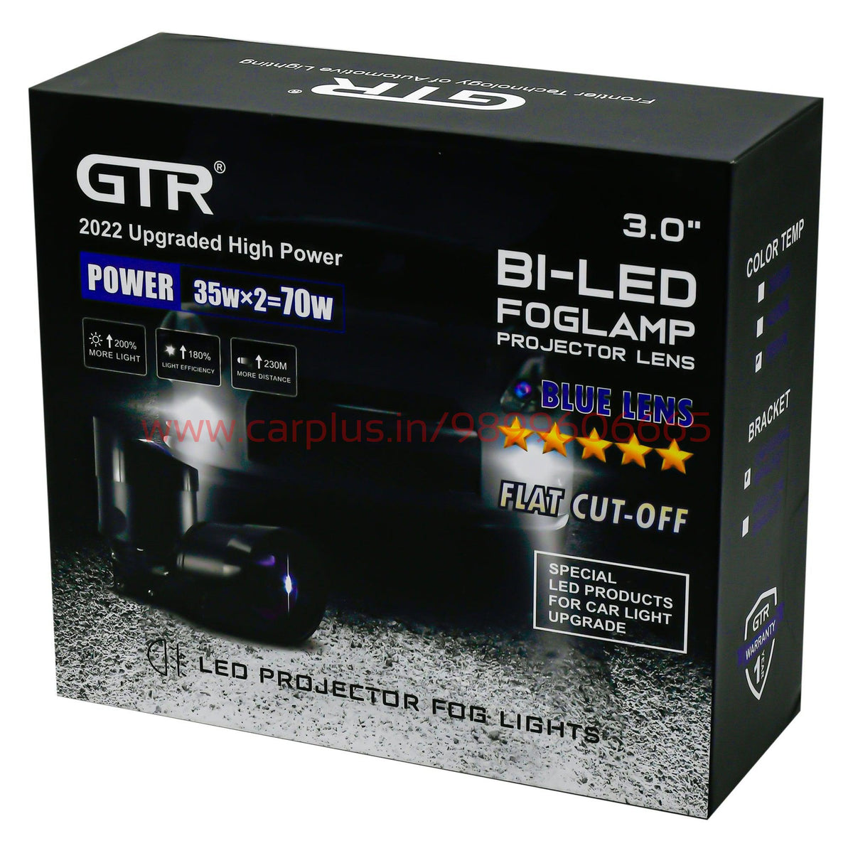 GTR 3.0" BI-LED Fog Lamp Projector Lens 5800K – CARPLUS