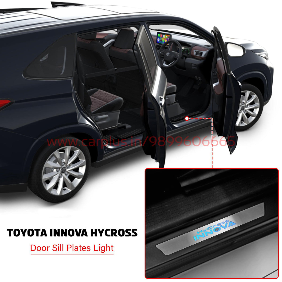 Door sill plates for Toyota Prius Yaris CHR stainless steel brushed chrome