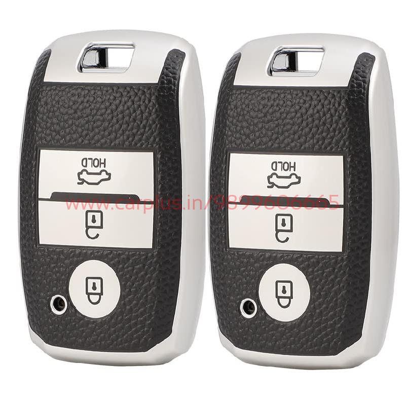 KMH TPU Leather Pattern Key Cover Compatible with Kia Seltos 3