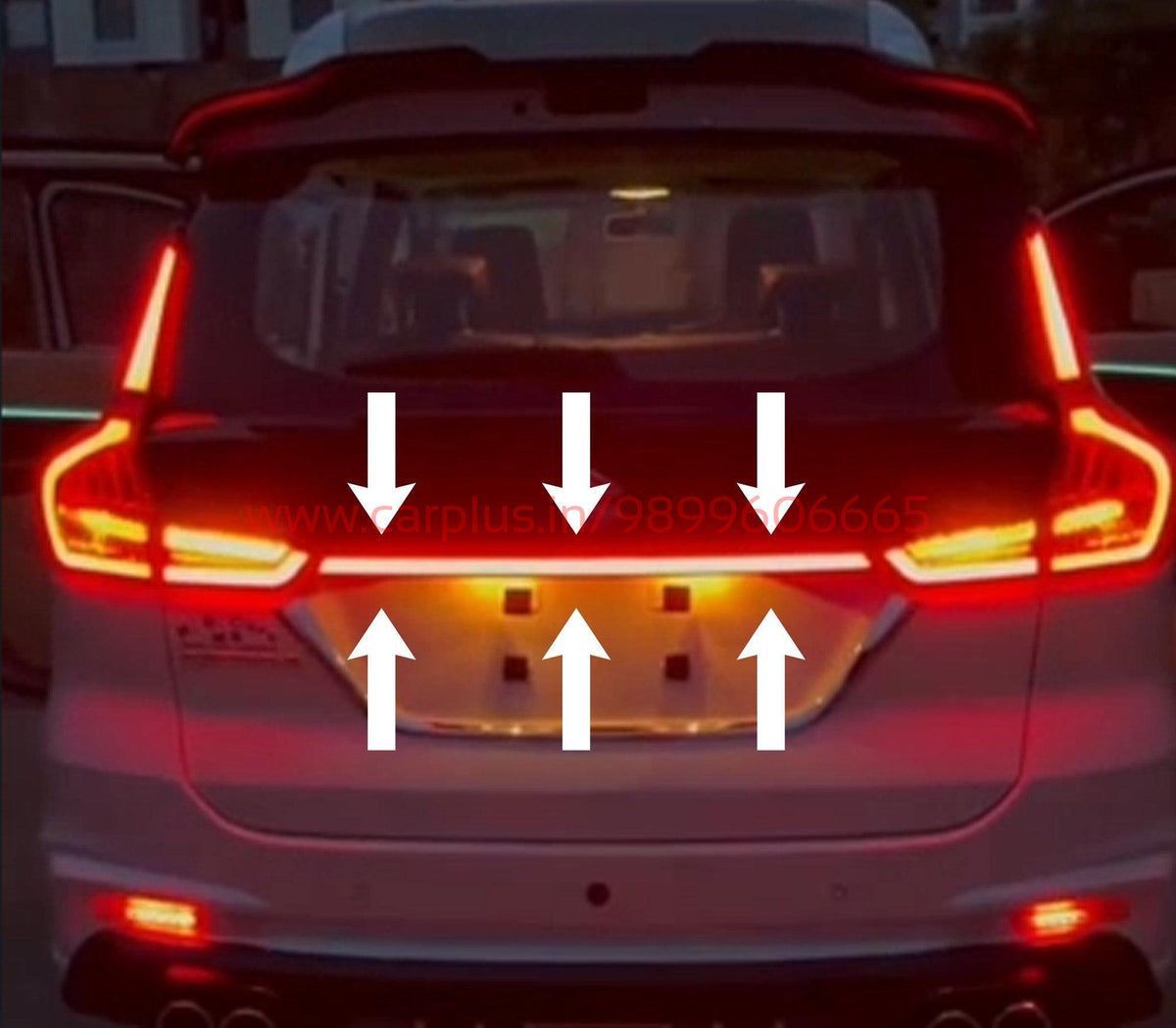 KMH Tail Lamp Garnish for Maruti Suzuki Ertiga(2nd Gen)Red CARPLUS