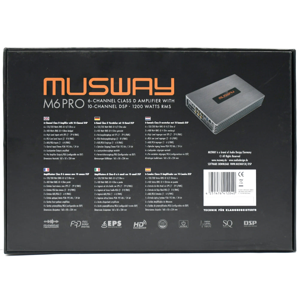 
                  
                    MUSWAY 6 Channel Amplifier With 10 Channel DSP-(M6PRO)
                  
                
