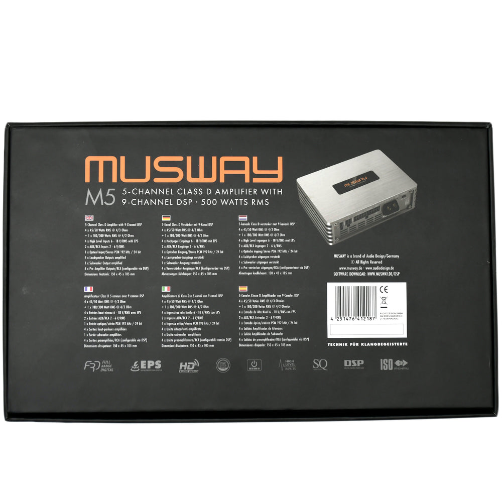 
                  
                    MUSWAY 5 Channel Amplifier With 9 Channel DSP - (M5)
                  
                