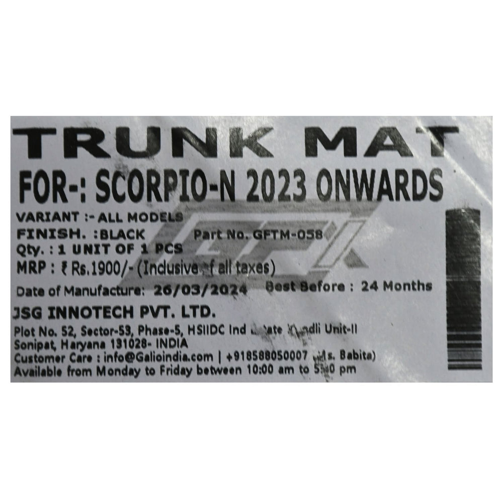 
                  
                    GFX Car Trunk Mat for Mahindra Scorpio-N
                  
                