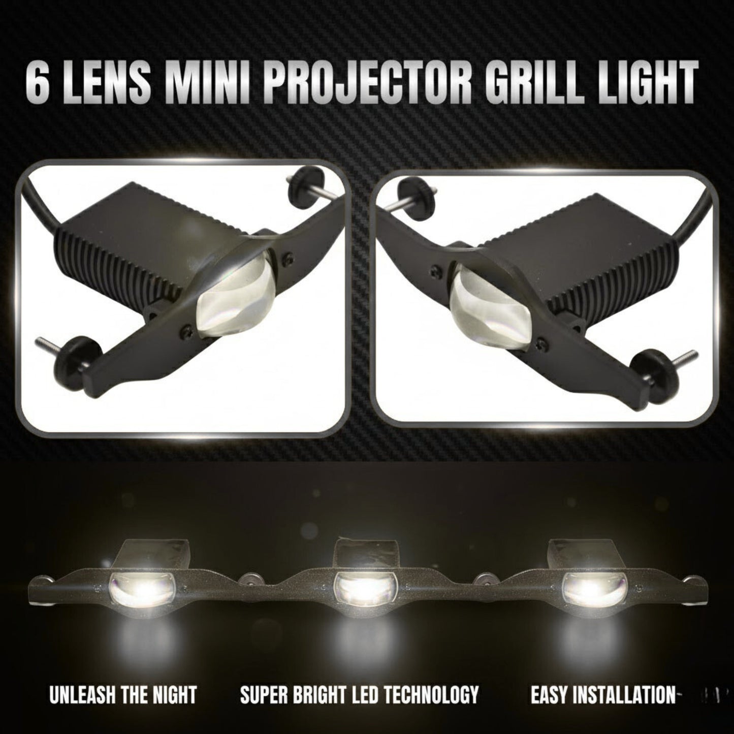 
                  
                    6 Lens Mini Projector Grill Light for Toyota Fortuner-GRILLE-RETRO-CARPLUS
                  
                