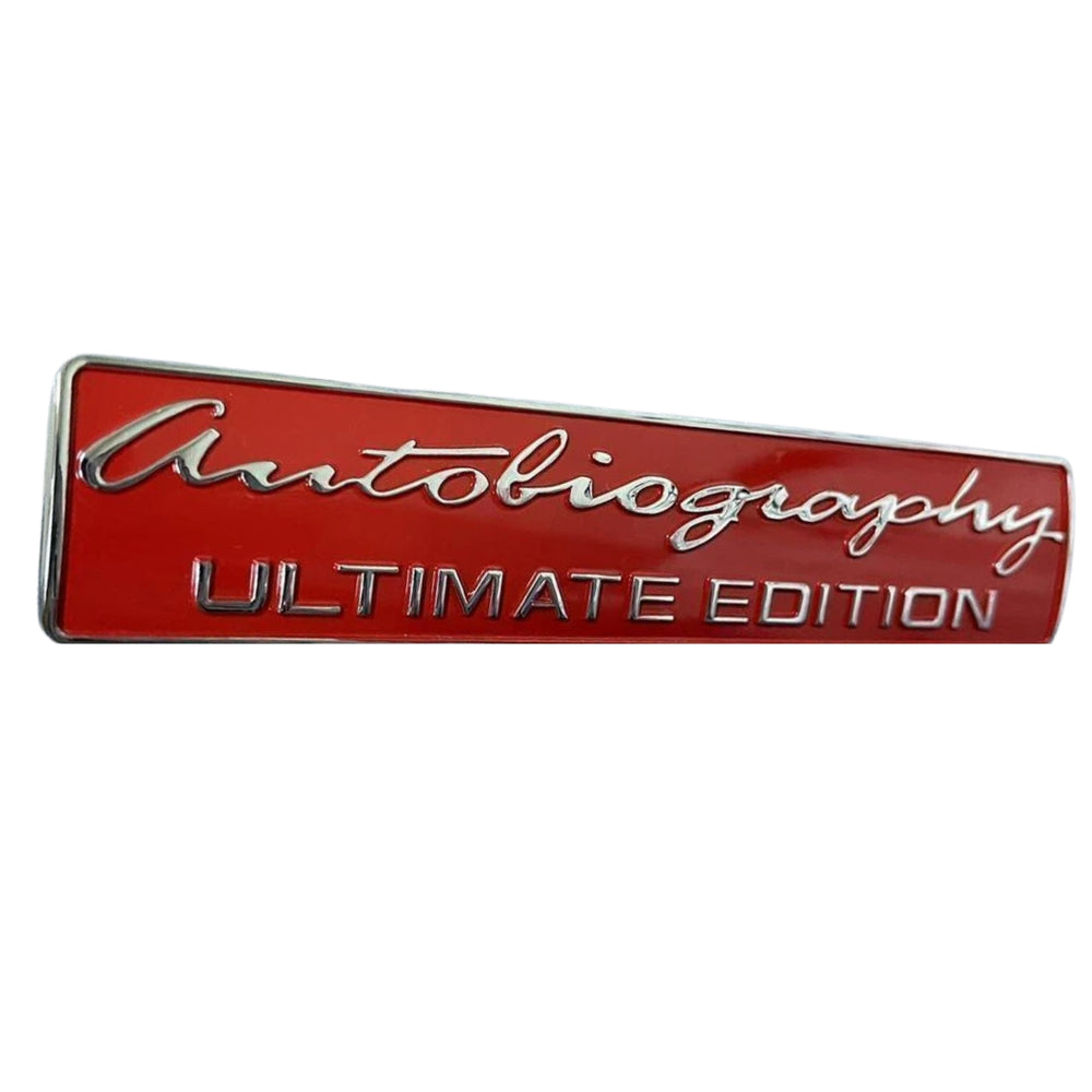 AUTOBIOGRAPHY ULTIMATE EDITION Emblem 3D Badge Silver & Red-BADGES-CARPLUS-CARPLUS