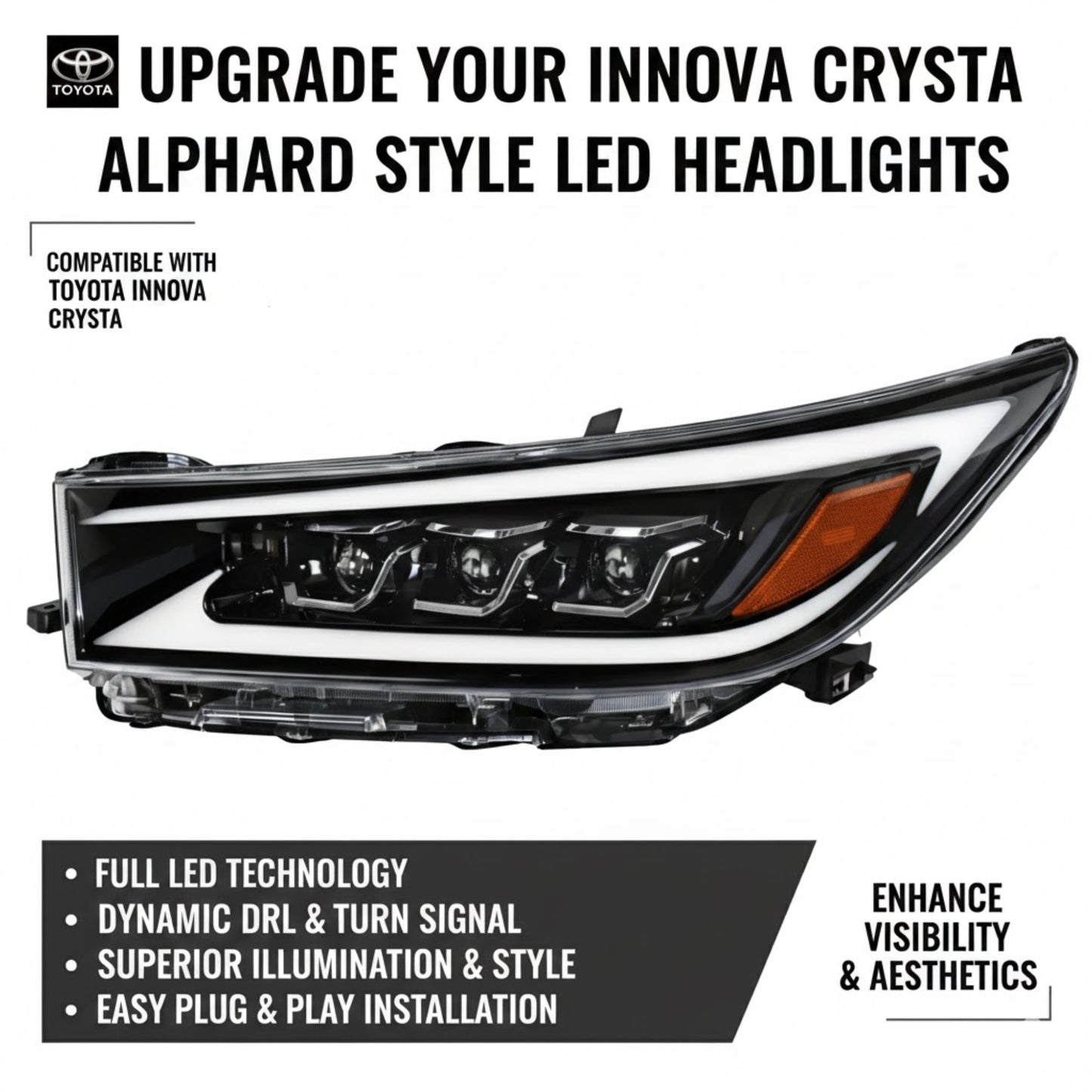 
                  
                    Alphard Style Headlight for Toyota Innova Crysta-AFTERMARKET HEADLAMP-KMH-AFTERMARKET HEADLAMP-CARPLUS
                  
                