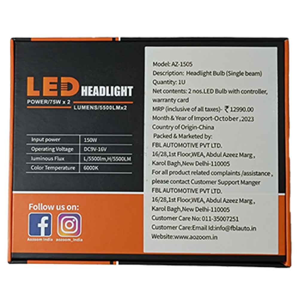 
                  
                    Aozoom 150W Headlight Bulb 6000K AZ1505-H4/H19-CARPLUS-CARPLUS
                  
                