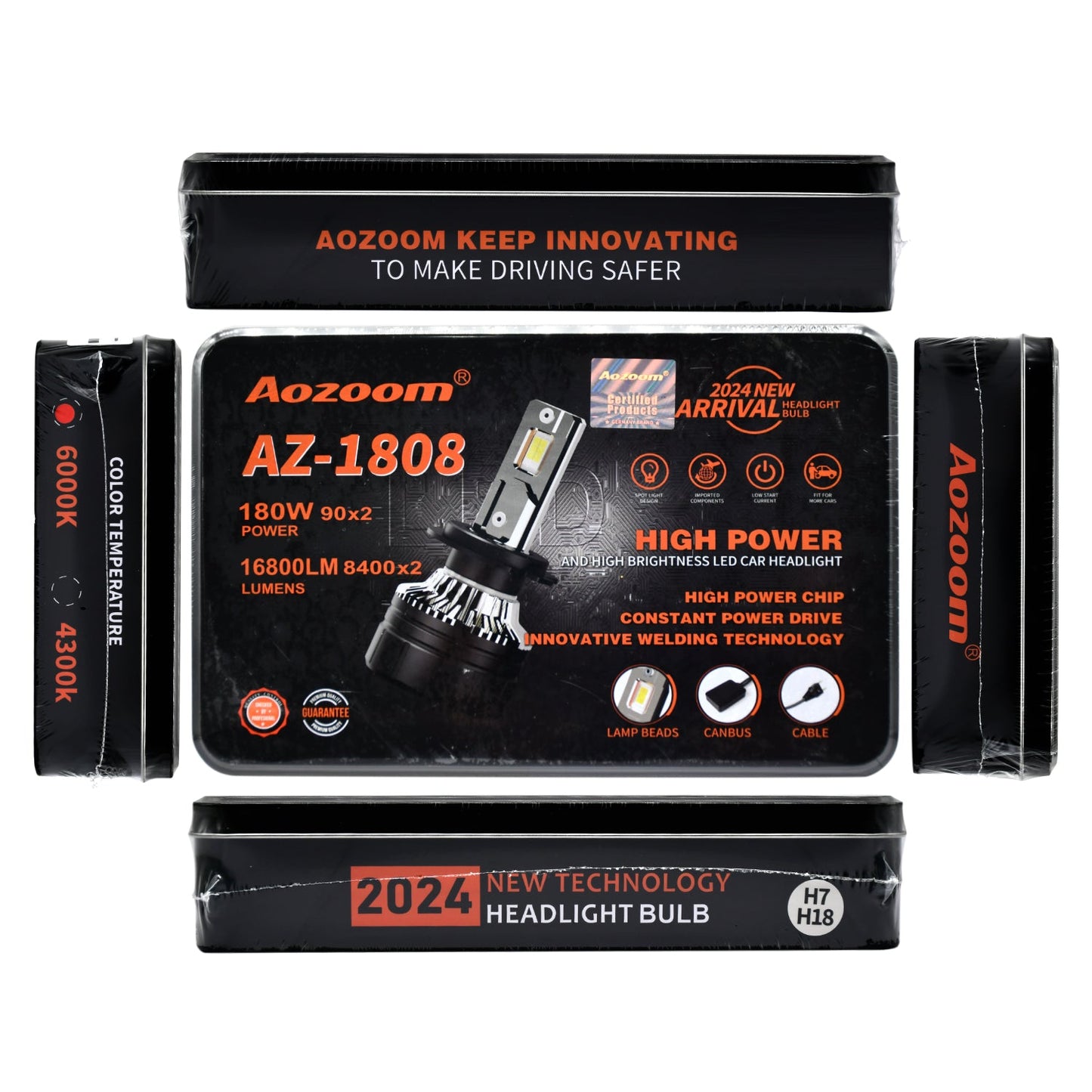
                  
                    Aozoom 180W Headlight Bulb 6000K AZ1808-H7/H18-CARPLUS-CARPLUS
                  
                