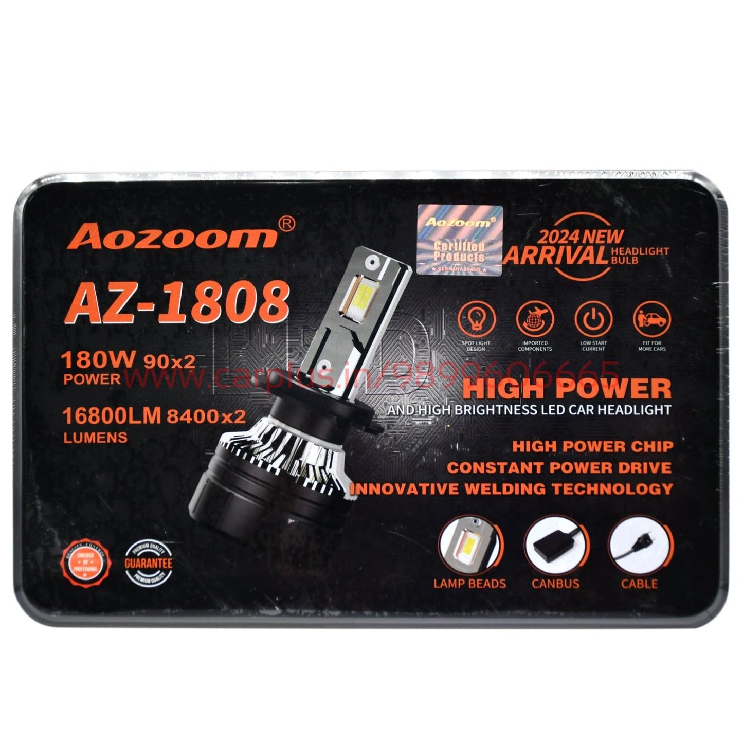 
                  
                    Aozoom 180W Headlight Bulb 6000K AZ1808-H8/H9/H11-CARPLUS-CARPLUS
                  
                