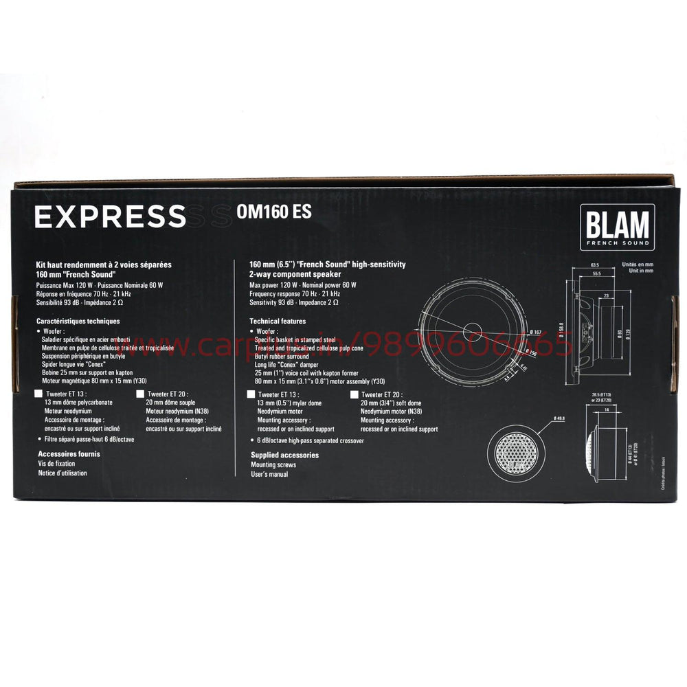 
                  
                    BLAM 160MM High Sensitivity 2-Way Component Speaker(OM160ES13)-COMPONENT SPEAKERS-BLAM-CARPLUS
                  
                