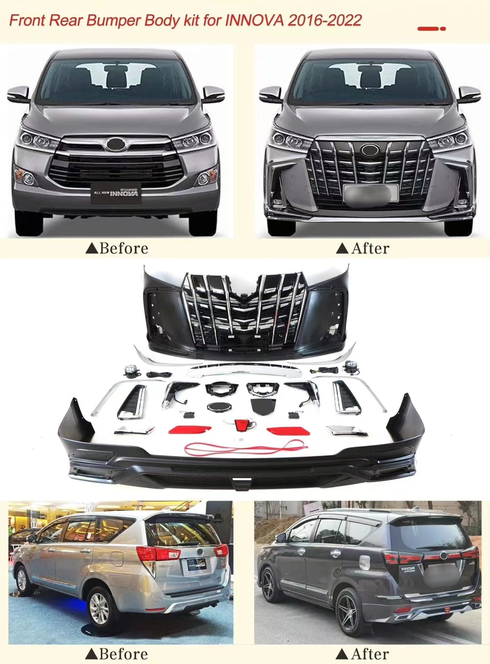 BODY KIT for Toyota INNOVA 2016-2022-CRYSTA - ALFARD-BODY KIT-RETRO SOLUTIONS-CARPLUS