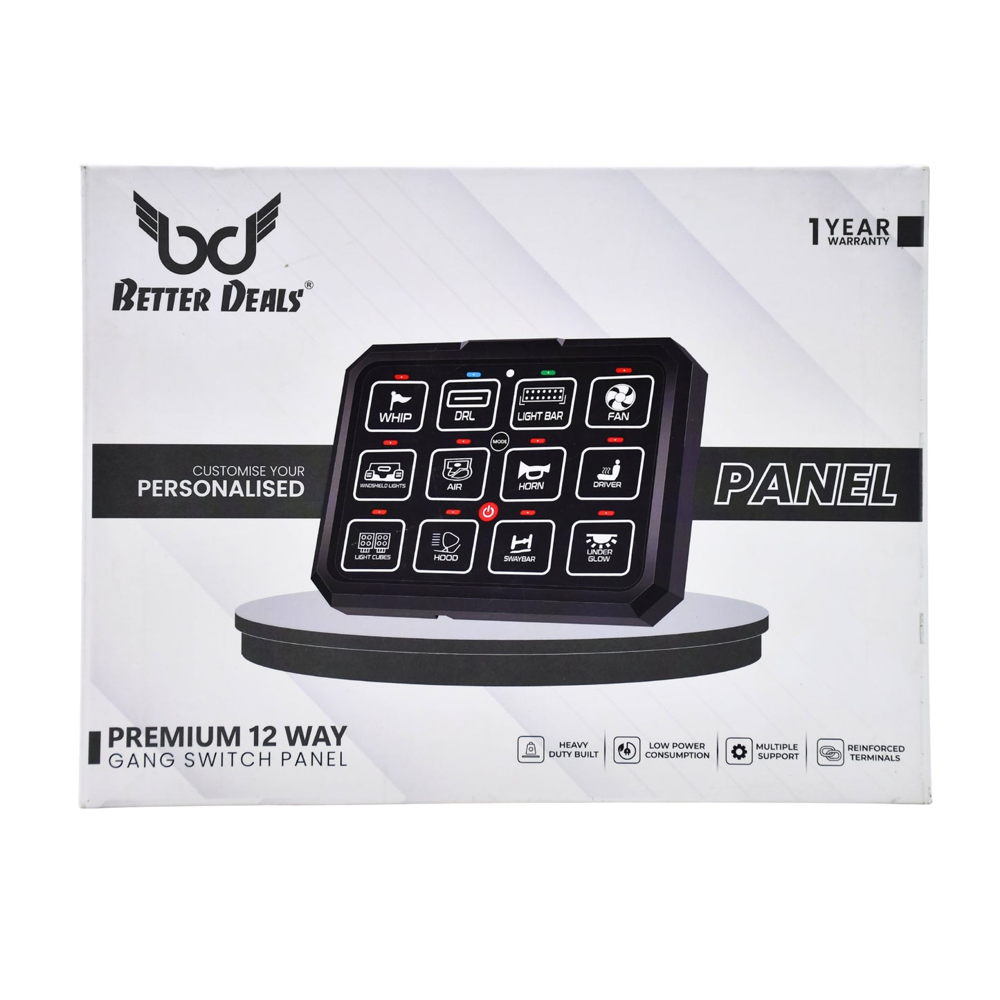 
                  
                    BETTER DEALS Premium 12 Way Gang Switch Panel-SWITCH-BETTER DEALS-CARPLUS
                  
                