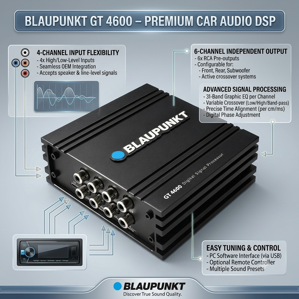 
                  
                    BLAUPUNKT Digital Signal Processor 4IN-6OUT - GT 4600-DSP-DSP AMPLIFIER-BLAUPUNKT-CARPLUS
                  
                