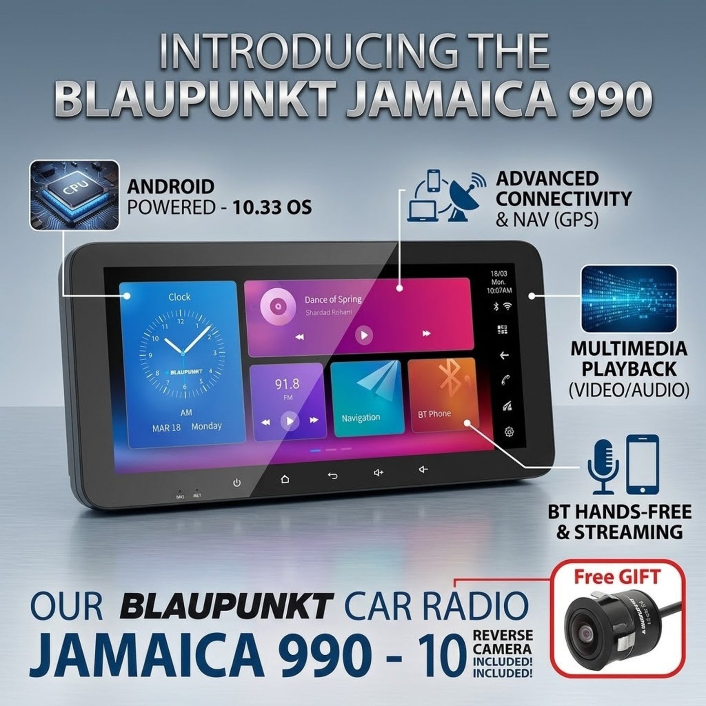 
                  
                    BLAUPUNKT Jamaica 990-10.33inch Android Multimedia system(4+64)-MULTIMEDIA PLAYER-BLAUPUNKT-CARPLUS
                  
                
