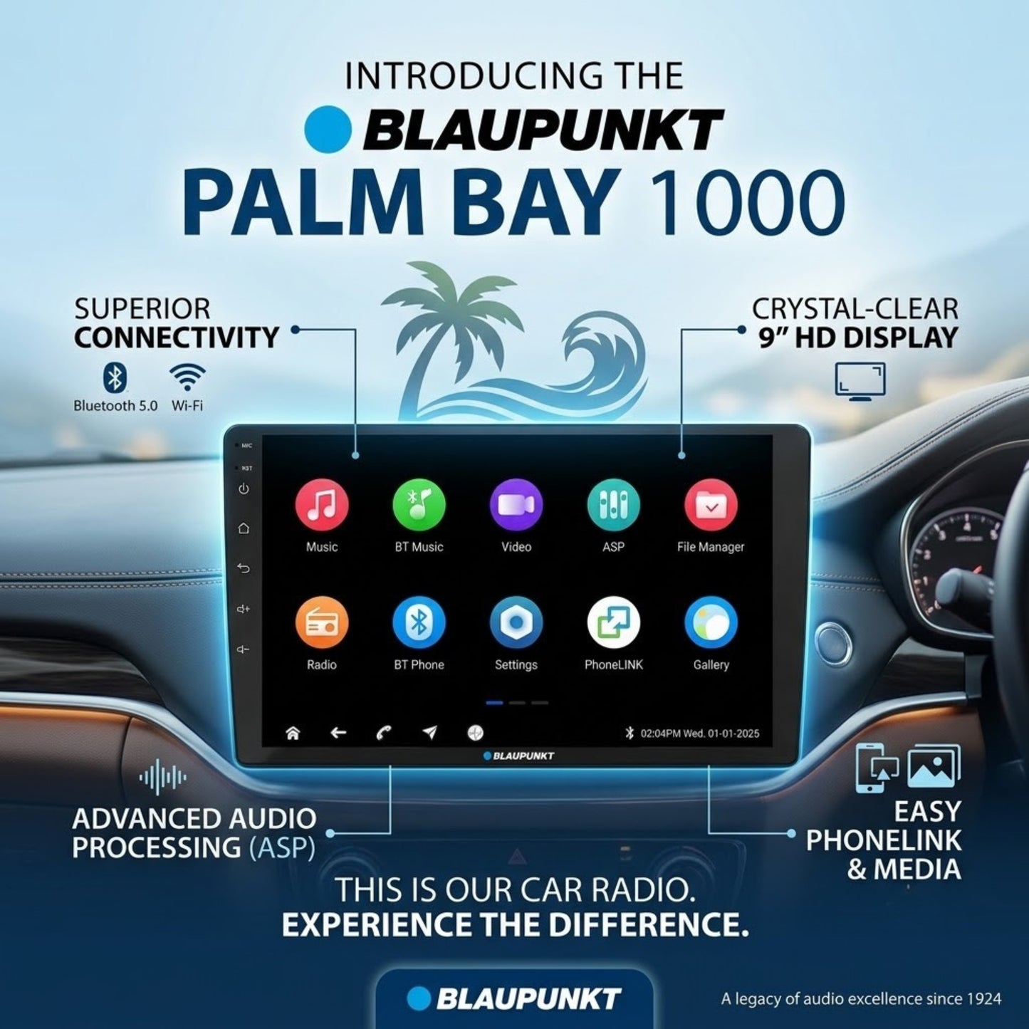 
                  
                    BLAUPUNKT Palm Bay 1000 - 9inch Android Multimedia system(4+64)-MULTIMEDIA PLAYER-BLAUPUNKT-CARPLUS
                  
                