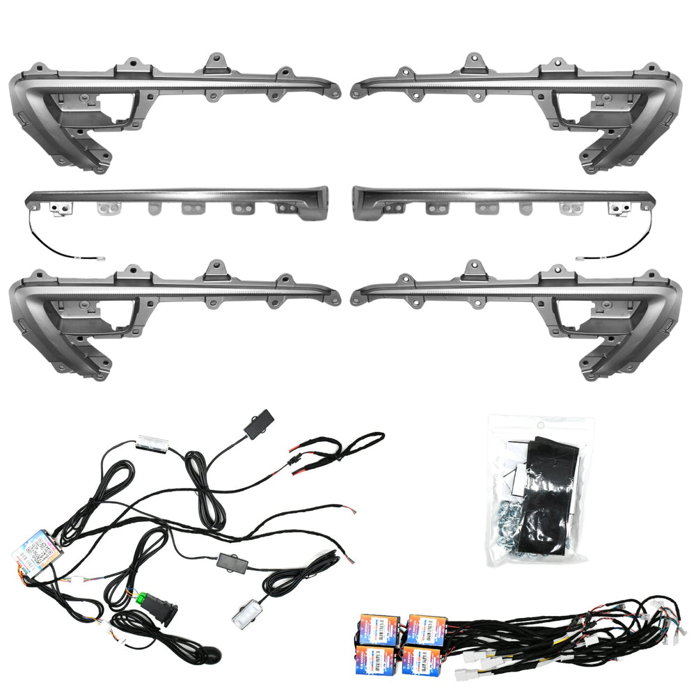 CARDI 18 In 1 Fortuner 2016-2023 High End Ambient Light APP + Switch Symphony OEM Fitting(SILVER+DOT-MATRIX)-CARPLUS-CARPLUS