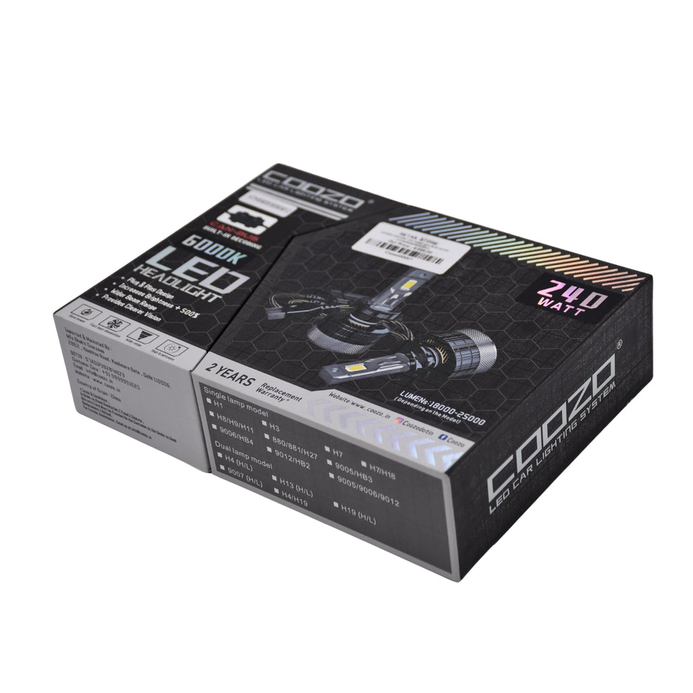 
                  
                    COOZO CZ240W LED HeadLight Bulb 6000K - H7/H8/9005/9006/9012-LED LIGHTS-COZO-CARPLUS
                  
                