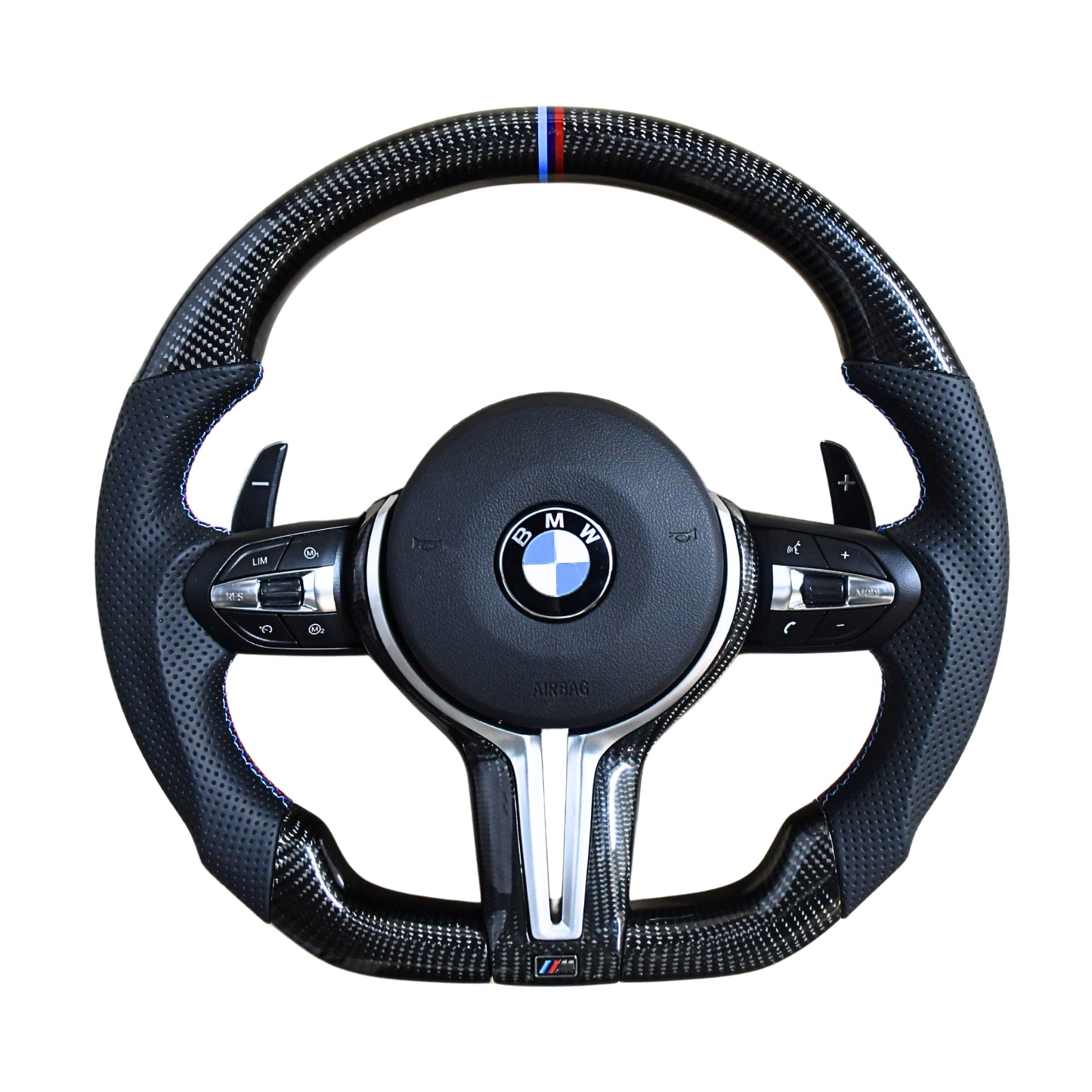 
                  
                    BMW M3 F30 Steering Wheel real carbon, 3 Series F30 2013-19 , 1 Series F20 2013-18 , X1 F48 2016-22 , X3 F25 2010-16, X5 F15 2014-17 , 3 GT F34 , X6 2014-17
                  
                