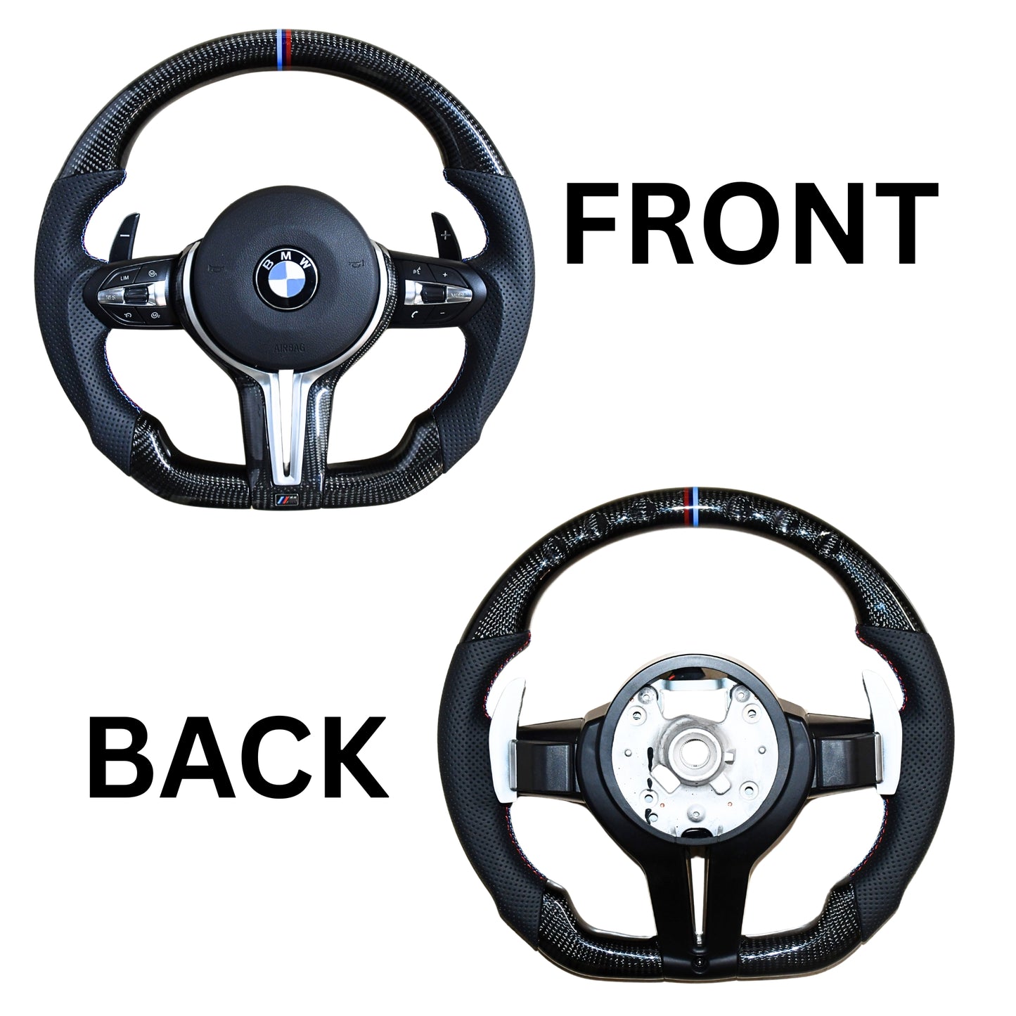 
                  
                    BMW M3 F30 Steering Wheel real carbon, 3 Series F30 2013-19 , 1 Series F20 2013-18 , X1 F48 2016-22 , X3 F25 2010-16, X5 F15 2014-17 , 3 GT F34 , X6 2014-17
                  
                