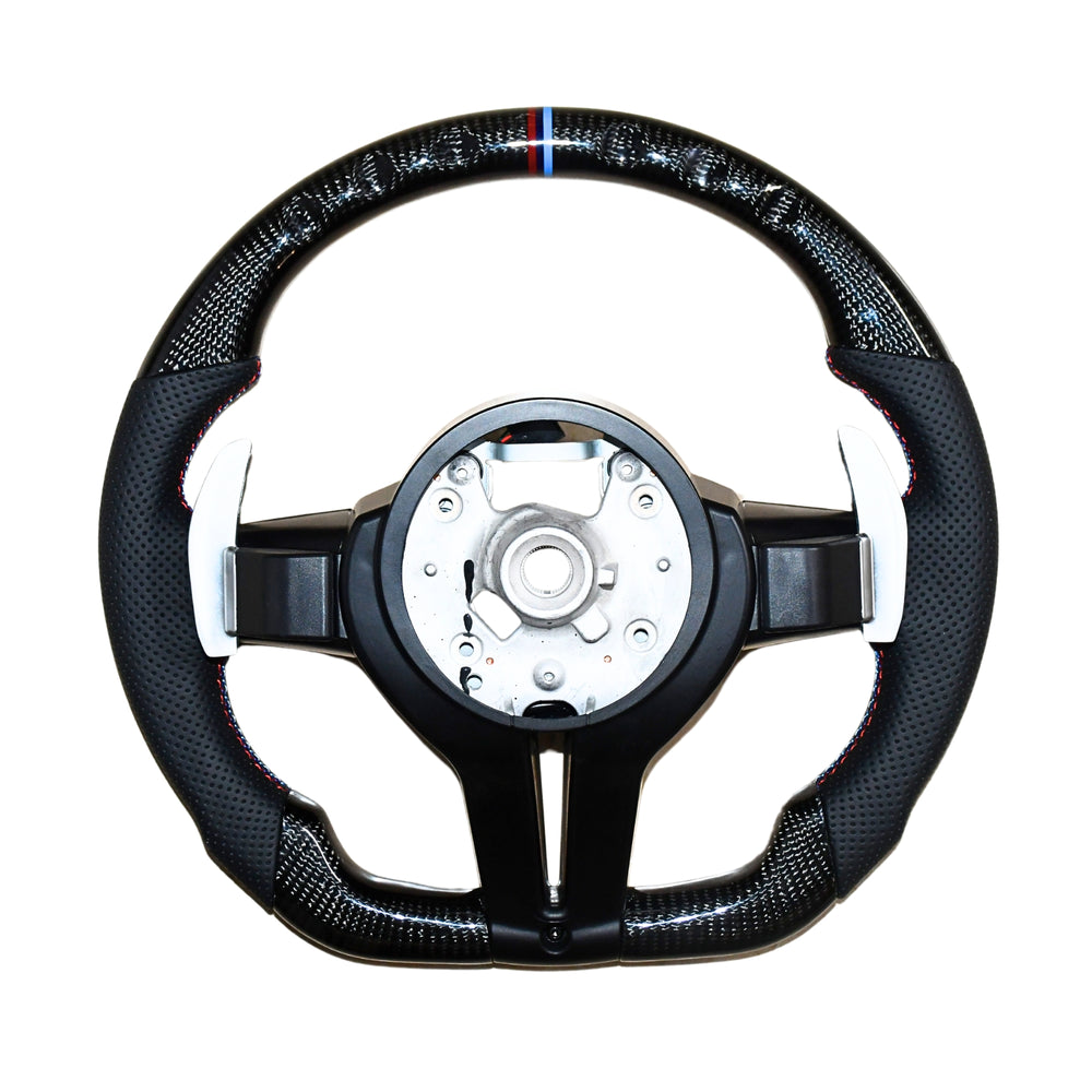 
                  
                    BMW M3 F30 Steering Wheel real carbon, 3 Series F30 2013-19 , 1 Series F20 2013-18 , X1 F48 2016-22 , X3 F25 2010-16, X5 F15 2014-17 , 3 GT F34 , X6 2014-17
                  
                