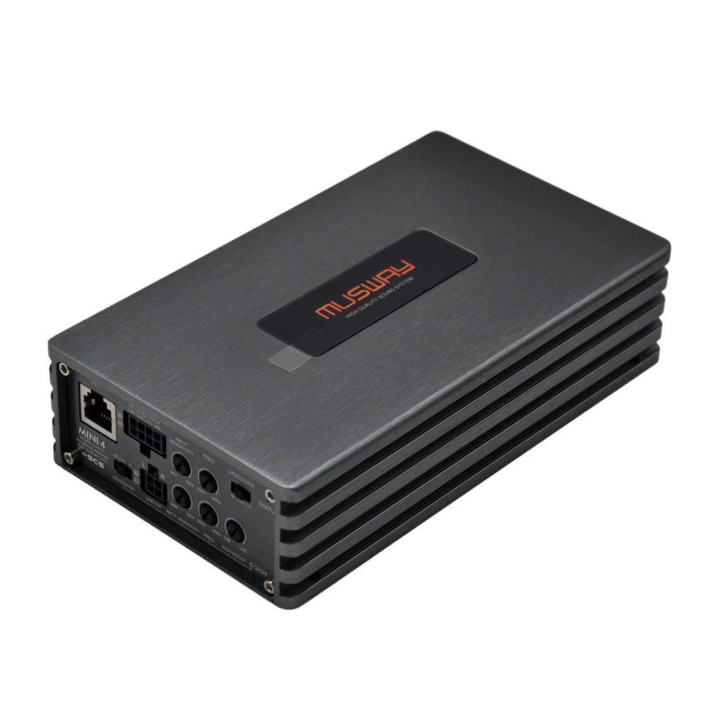 
                  
                    MUSWAY 4 Channel Mini Class D Amplifier With Integrated Bluetooth | 760 Watts RMS - MINI 4S
                  
                