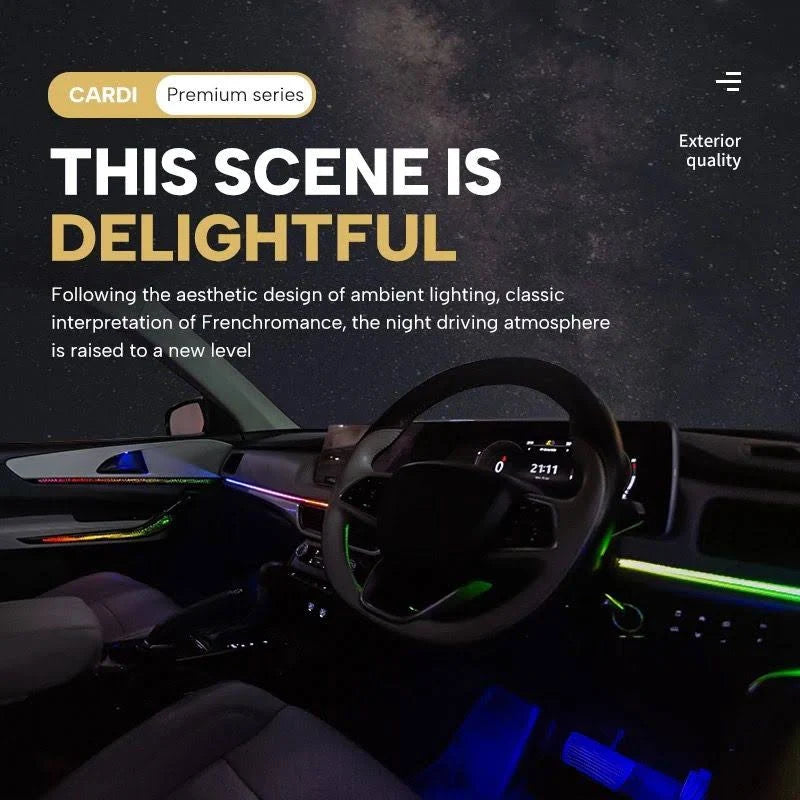 
                  
                    Cardi High End Series 18in1 Ambience Light With 4 Black Trim Parts for Mahindra XUV 700 (2021-2024) (MHD-XV02,Black + Streamer & Stars)-AMBIENCE LIGHTS-CARDI-CARPLUS
                  
                