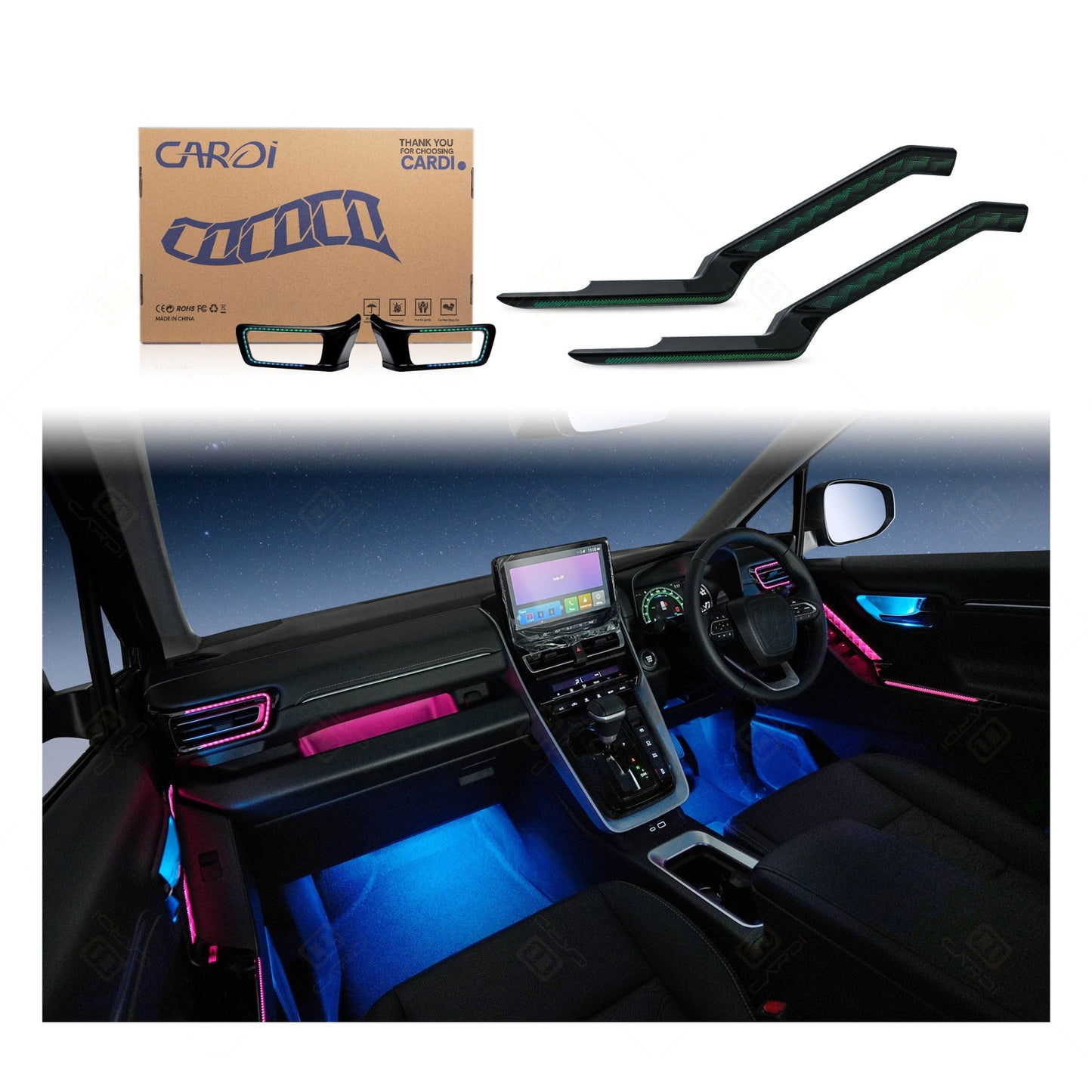 
                  
                    Cardi High End Series 19in1 Plug & Play Wirings Ambience Light for Toyota Hycross (Bladk)-AMBIENCE LIGHT-CARDI-CARPLUS
                  
                