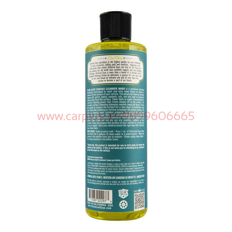 
                  
                    Chemical Guys CWS80316 CLEAN SLATE-WAX STRIPPING WASH(473 ml)-CAR SHAMPOO-CHEMICAL GUYS-CARPLUS
                  
                