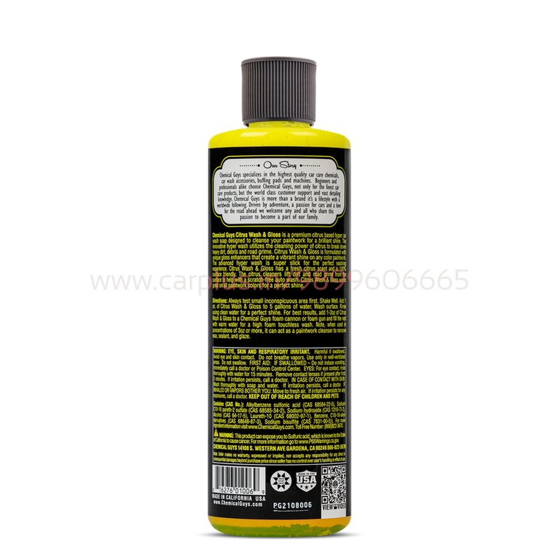 
                  
                    Chemical Guys CWS_301_16 Citrus Wash & Gloss Concentrated Car Wash (473 ml)-CAR WASH-CHEMICAL GUYS-CARPLUS
                  
                