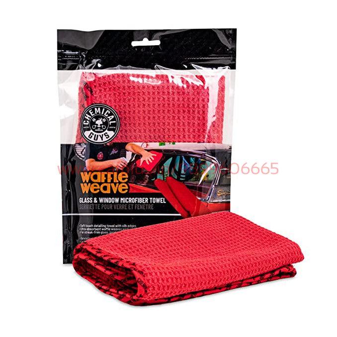 Chemical Guys MIC707 Waffle Weave Glass and Window Microfiber Towel, Red-TOWELS & MITTS-CHEMICAL GUYS-CARPLUS