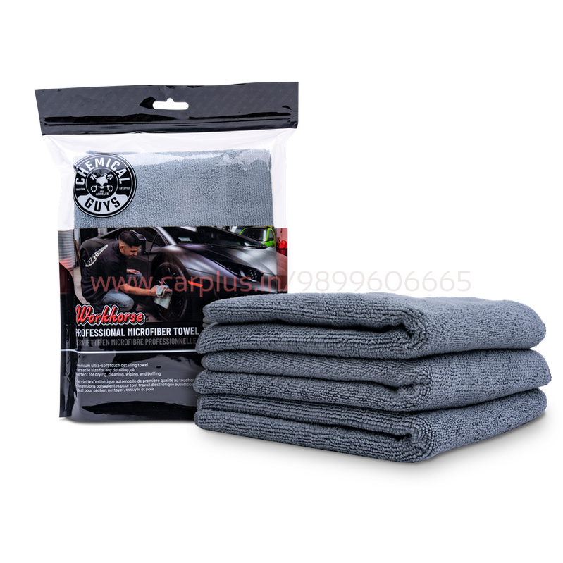 Chemical Guys Mic35203 WORKHORSE PROFESSIONAL GRADE MICROFIBER TOWEL (Pack of 3)-TOWELS & MITTS-CHEMICAL GUYS-CARPLUS