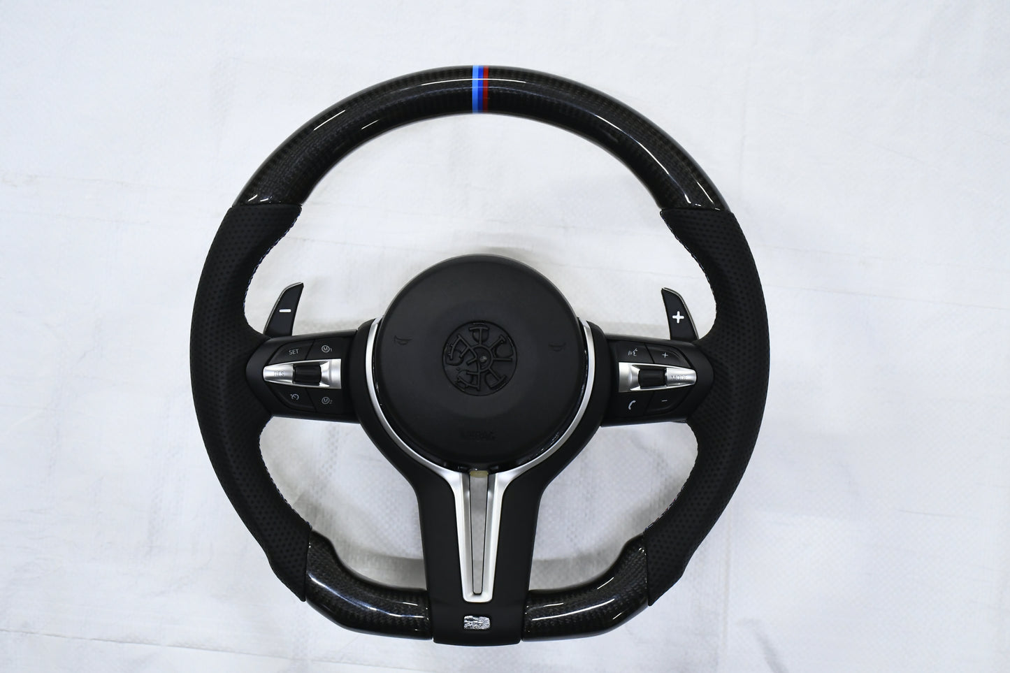 
                  
                    BMW M3 F30 Steering Wheel real carbon, 3 Series F30 2013-19 , 1 Series F20 2013-18 , X1 F48 2016-22 , X3 F25 2010-16, X5 F15 2014-17 , 3 GT F34 , X6 2014-17
                  
                