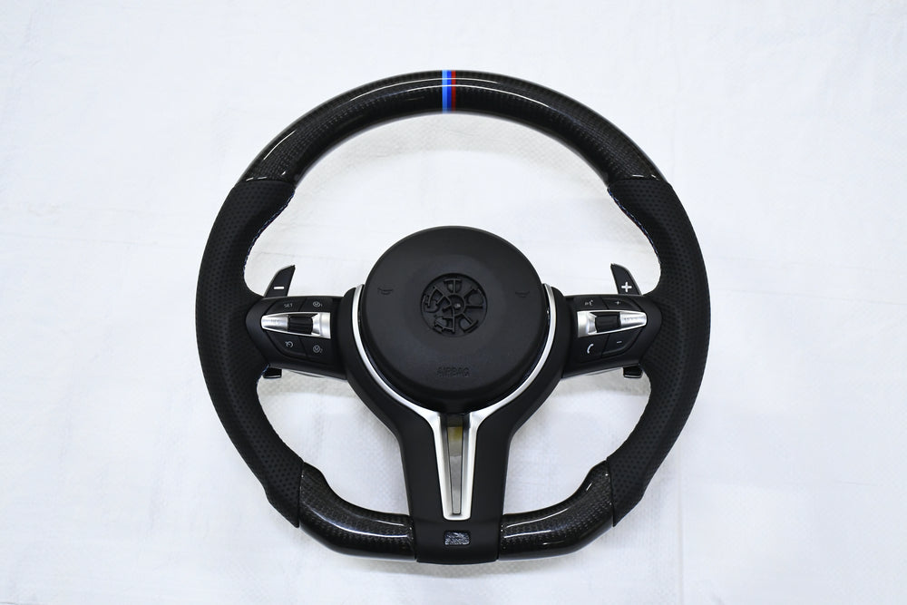 
                  
                    BMW M3 F30 Steering Wheel real carbon, 3 Series F30 2013-19 , 1 Series F20 2013-18 , X1 F48 2016-22 , X3 F25 2010-16, X5 F15 2014-17 , 3 GT F34 , X6 2014-17
                  
                