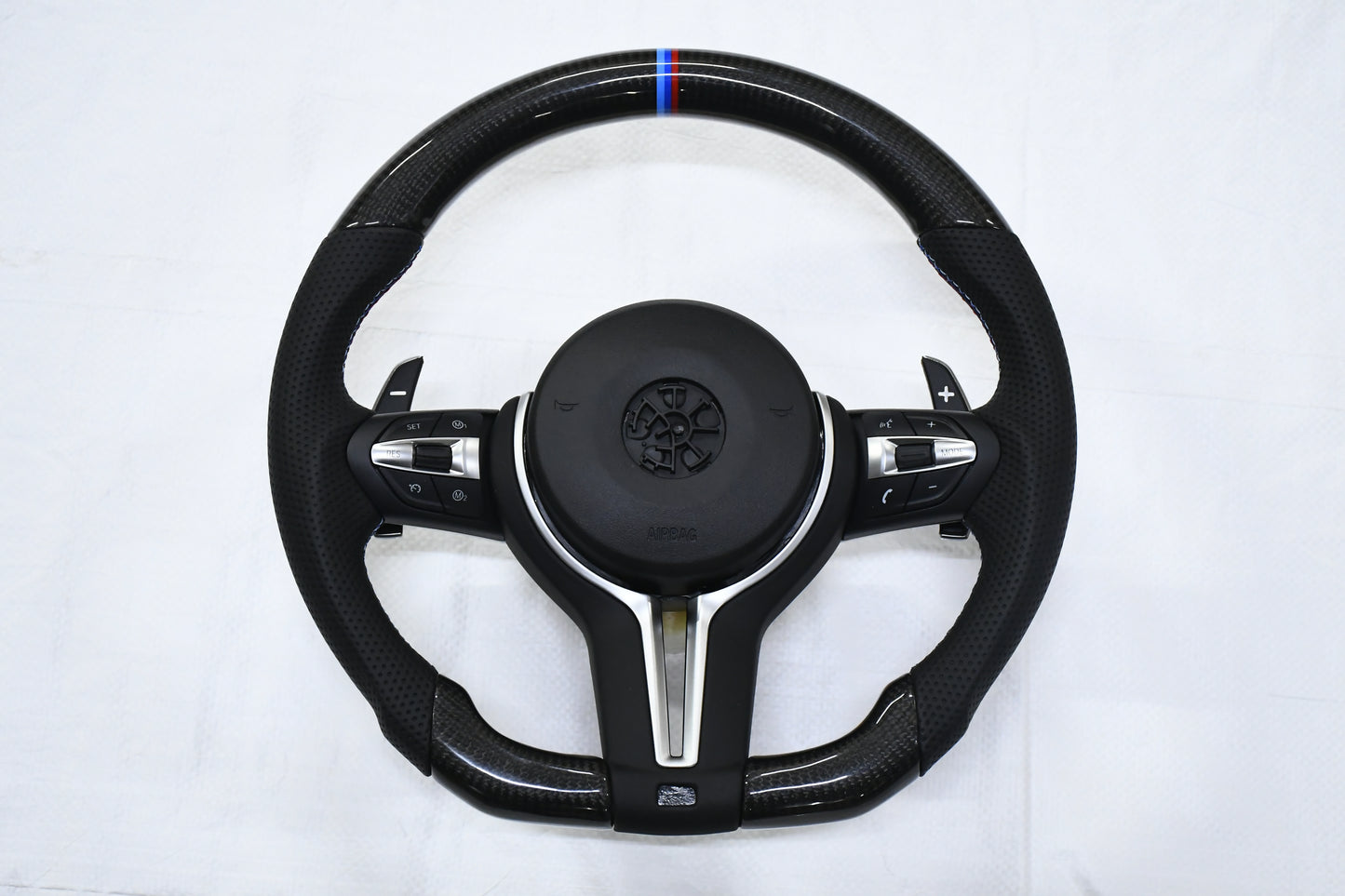 
                  
                    BMW M3 F30 Steering Wheel real carbon, 3 Series F30 2013-19 , 1 Series F20 2013-18 , X1 F48 2016-22 , X3 F25 2010-16, X5 F15 2014-17 , 3 GT F34 , X6 2014-17
                  
                
