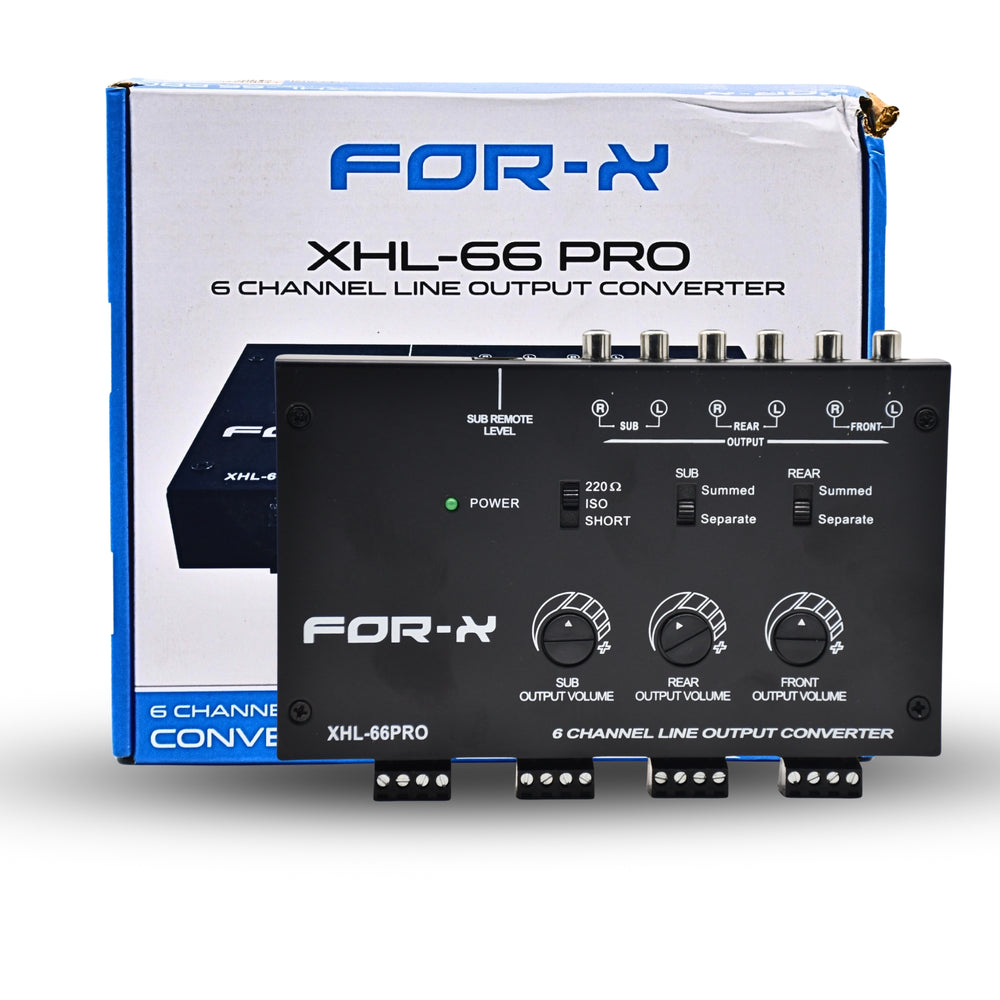 FOR-X XHL-66 PRO 6 Channel Line Output High Low Converter-HI-LOW CONVERTER-FOR-X-CARPLUS