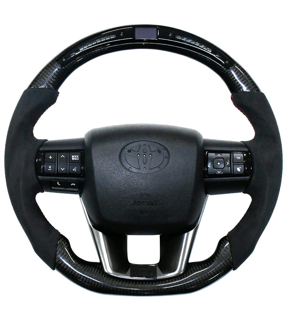 Fortuner Real Carbon With Led Steering wheel-STEERING WHEEL-RETRO SOLUTIONS-CARPLUS
