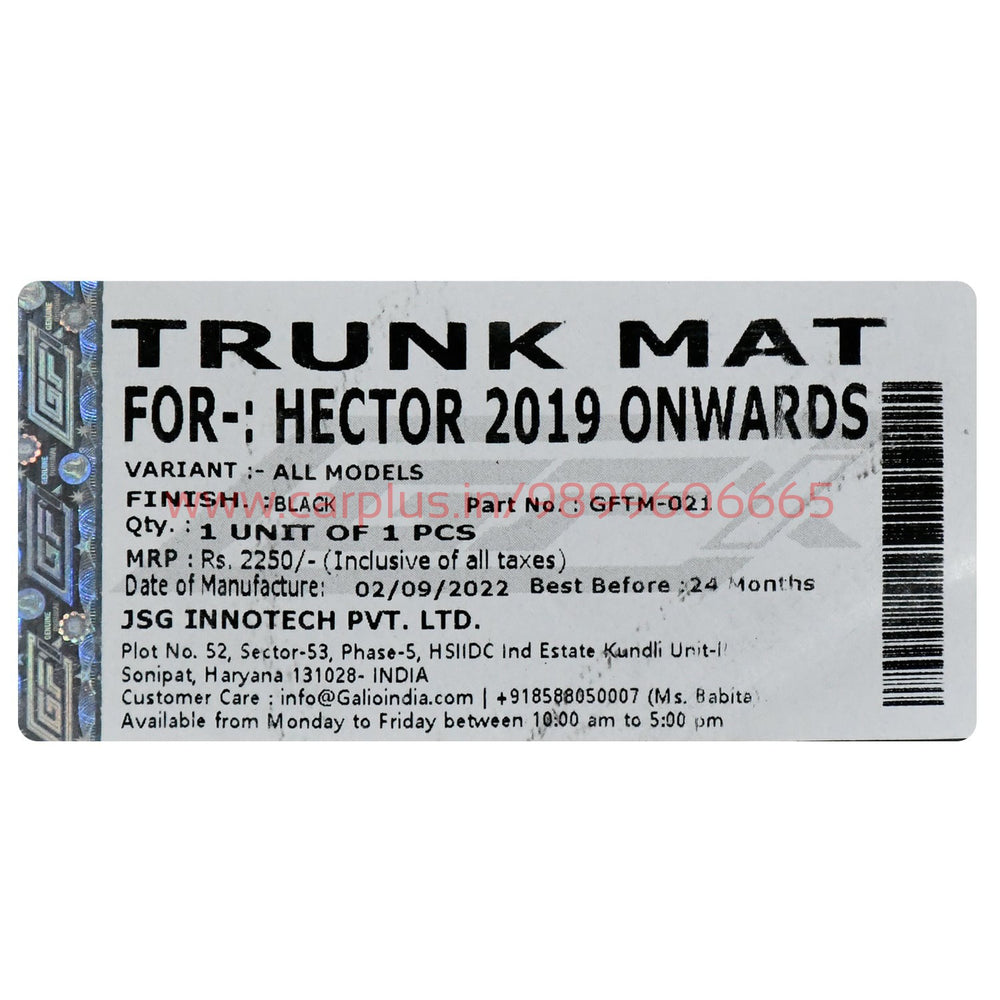GFX Car Trunk Mat for MG Hector (2019-2021) – CARPLUS