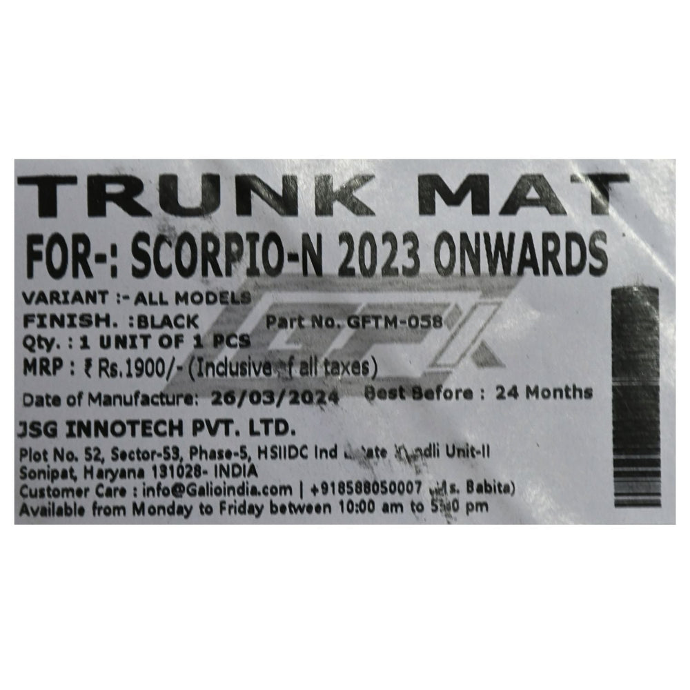 
                  
                    GFX Car Trunk Mat for Mahindra Scorpio-N-CARPLUS-CARPLUS
                  
                