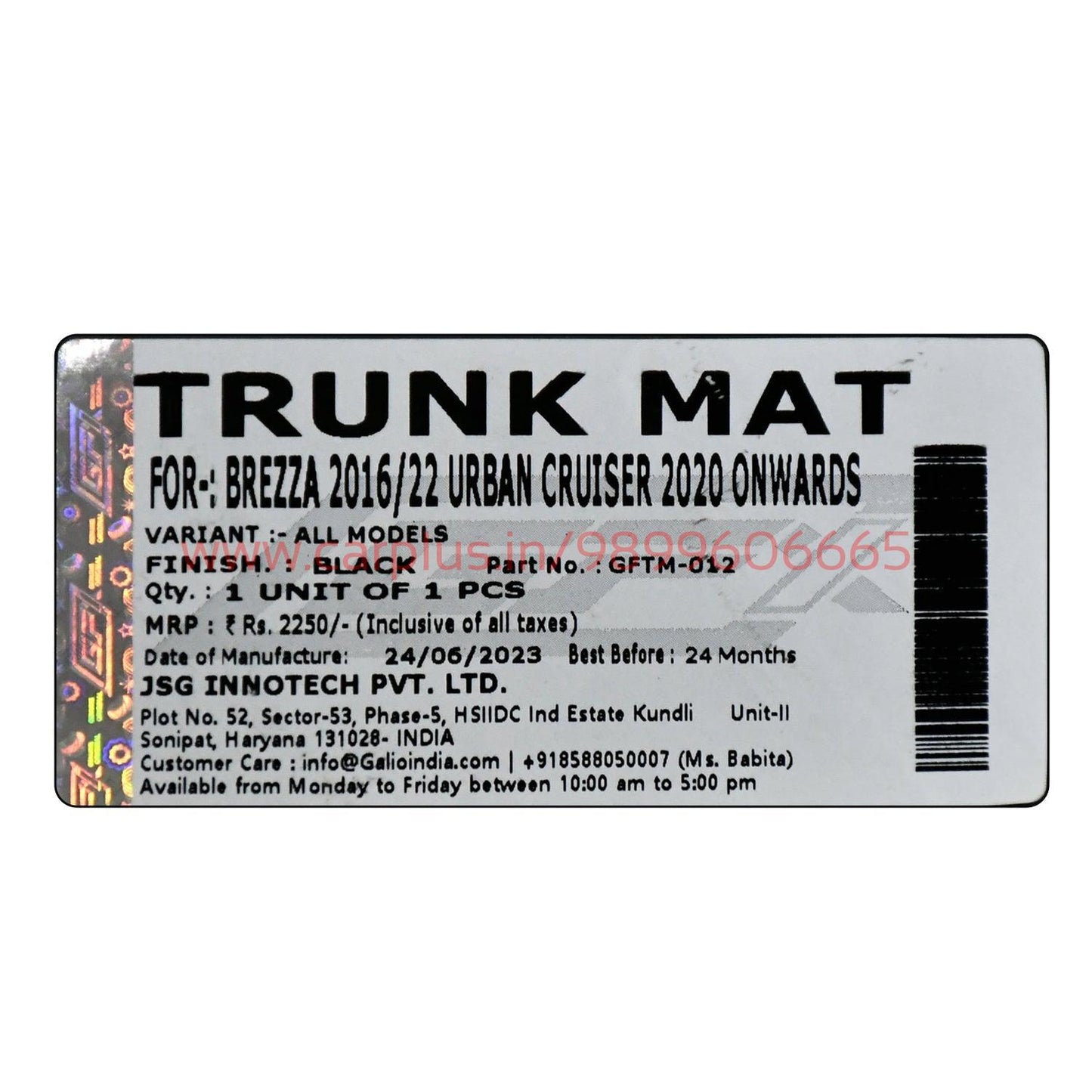 
                  
                    GFX Car Trunk Mat for Toyota Urban Cruiser (2020 Onwards)-CARGO BOOT MATS-GFX-CARPLUS
                  
                