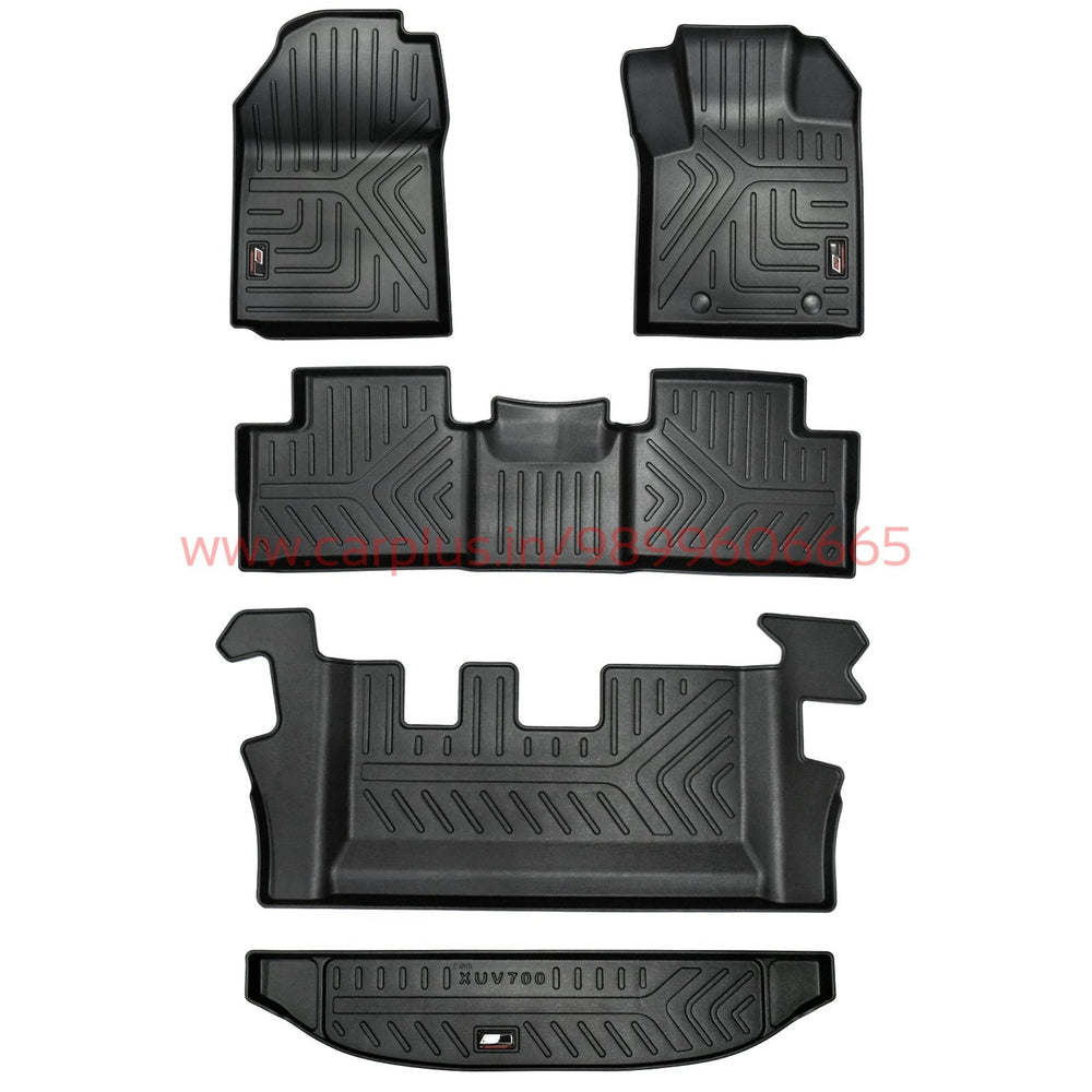 GFX Life Long Car Mats With Trunk Mat for Mahindra XUV 700 Manual- 7 Seater-LIFE LONG CAR MATS-GFX-CARPLUS