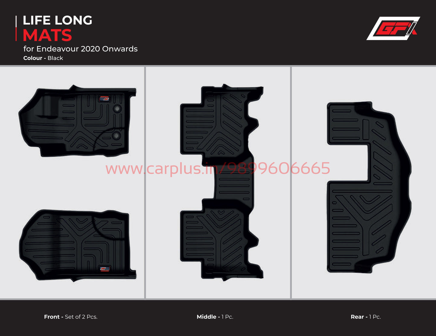 
                  
                    GFX Life Long Car Mats for Ford Endeavour with Trunk Mat (2016-2021)-Black)-LIFE LONG CAR MATS-GFX-CARPLUS
                  
                