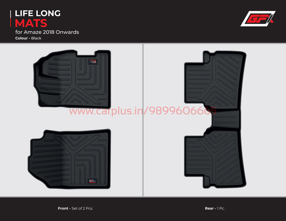 
                  
                    GFX Life Long Car Mats for Honda Amaze (2018-2021)-Black-LIFE LONG CAR MATS-GFX-CARPLUS
                  
                