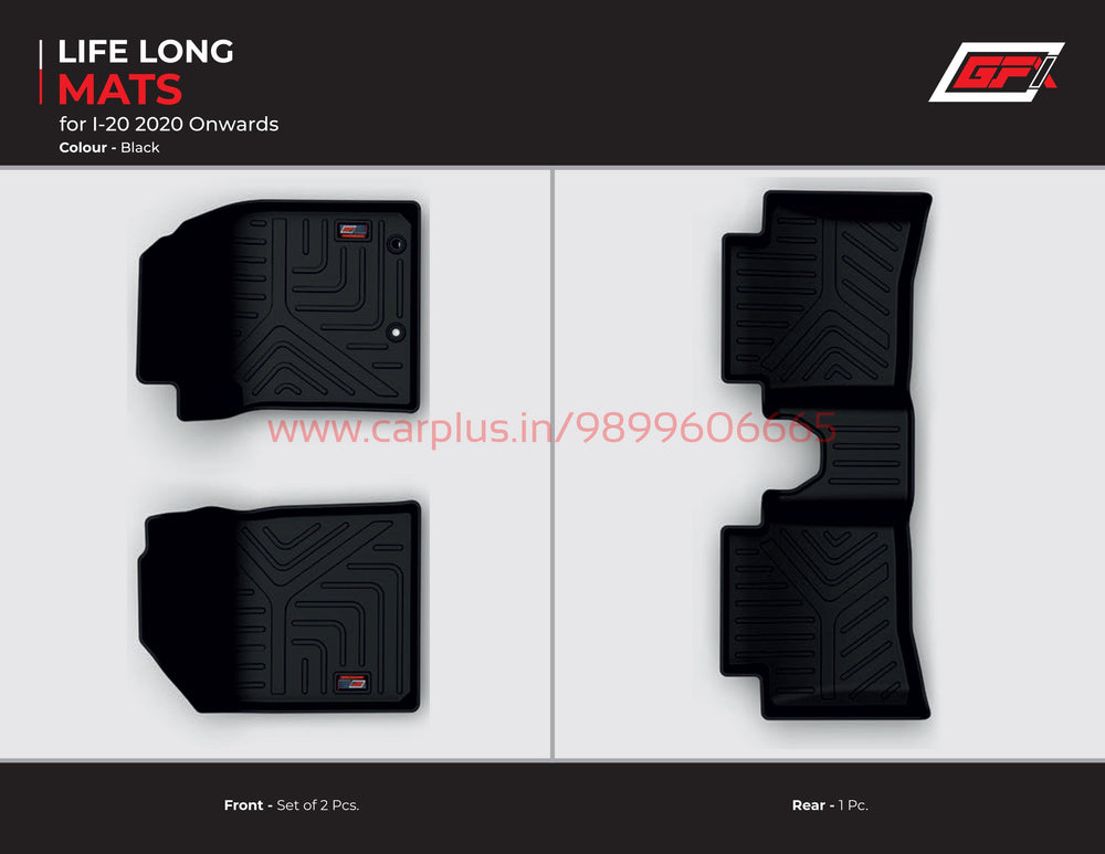 
                  
                    GFX Life Long Car Mats for Hyundai I-20 (2020-2021)-Black-LIFE LONG CAR MATS-GFX-CARPLUS
                  
                