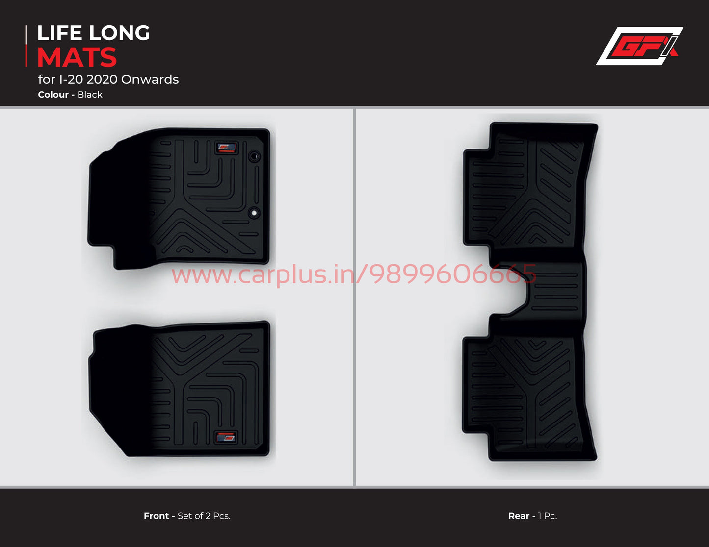 
                  
                    GFX Life Long Car Mats for Hyundai I-20 (2020-2021)-Black-LIFE LONG CAR MATS-GFX-CARPLUS
                  
                