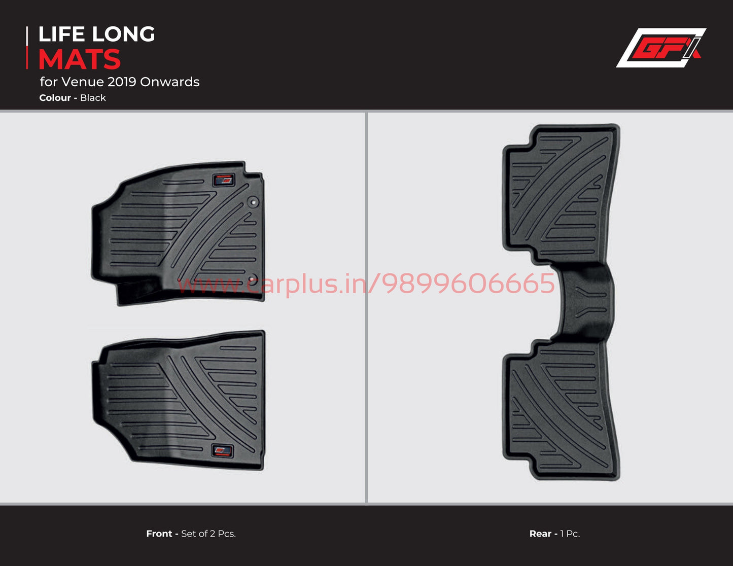 
                  
                    GFX Life Long Car Mats for Hyundai Venue (2019-2021)-Black-LIFE LONG CAR MATS-GFX-CARPLUS
                  
                
