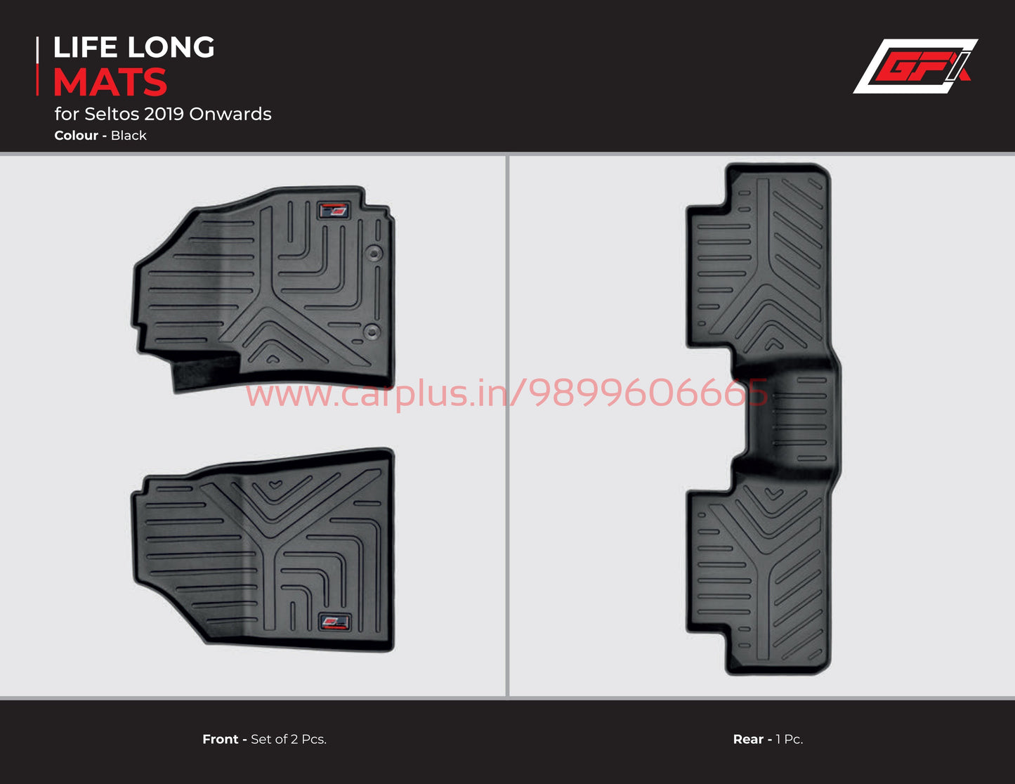 
                  
                    GFX Life Long Car Mats for Kia Seltos (2019-2021)-Black-LIFE LONG CAR MATS-GFX-CARPLUS
                  
                