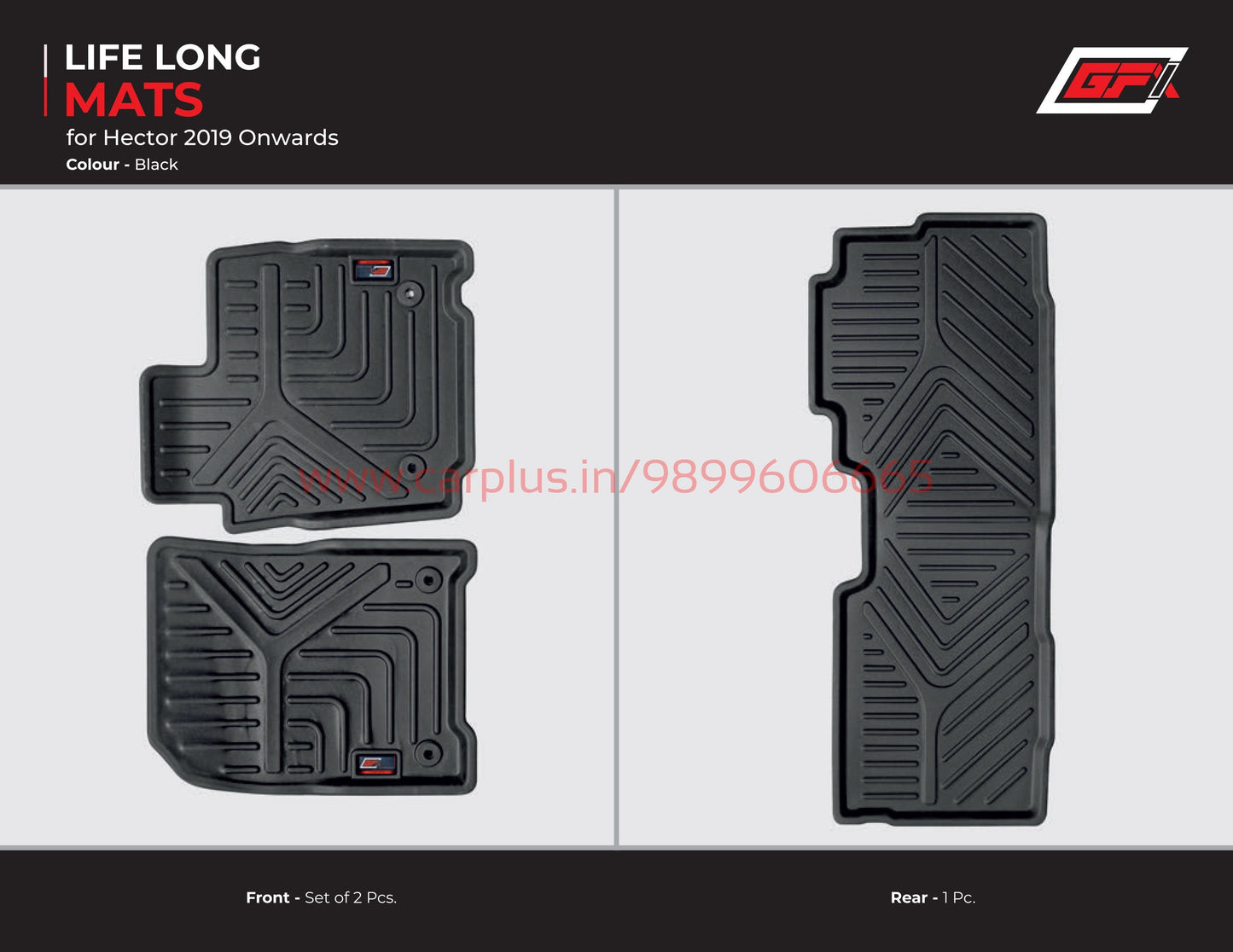 
                  
                    GFX Life Long Car Mats for MG Hector (2019-2021)-Black-LIFE LONG CAR MATS-GFX-CARPLUS
                  
                