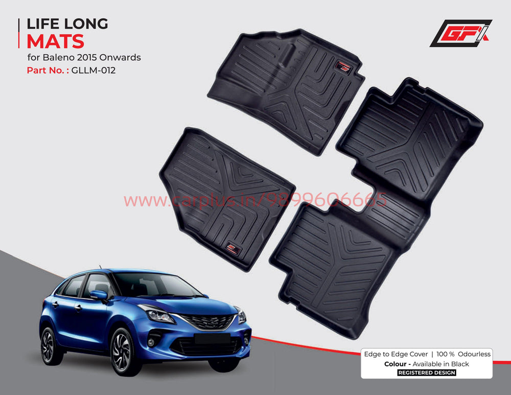 
                  
                    GFX Life Long Car Mats for Maruti Suzuki Baleno(2015 Onwards)/Toyota Glanza (2019 Onwards)/fronx-Black-LIFE LONG CAR MATS-GFX-CARPLUS
                  
                