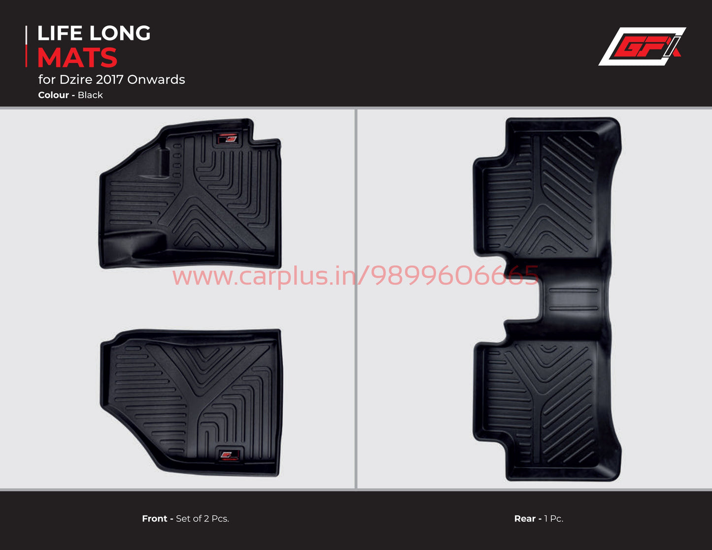 
                  
                    GFX Life Long Car Mats for Maruti Suzuki Dzire (2017-2021)-Black-LIFE LONG CAR MATS-GFX-CARPLUS
                  
                